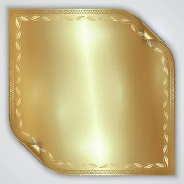 Vector abstract golden metallic rolled foil sheet Stock Illustration
