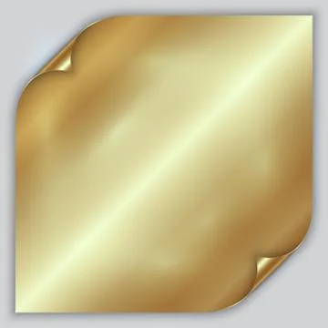 Vector abstract golden metallic rolled foil sheet Illustrazione stock