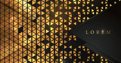 Vector Abstract golden triangle pattern background. Shiny gold mosaic Illustrazione stock