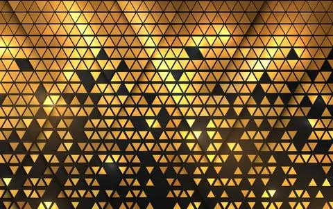 Vector Abstract golden triangle pattern background. Shiny gold mosaic Ilustración de archivo