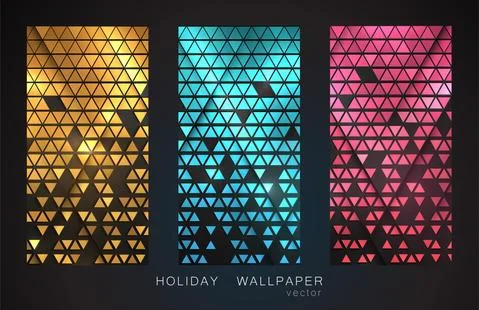 Vector Abstract golden triangle pattern background. Shiny gold mosaic 스톡 일러스트