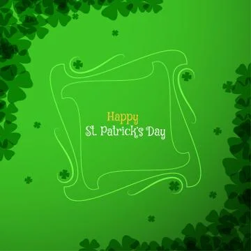 Vector abstract gradient green background for Happy St. Patrick's Day with .. Stock Illustration