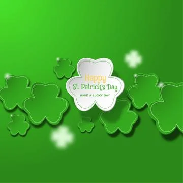 Vector abstract gradient green background for Happy St. Patrick's Day with .. Stock Illustration