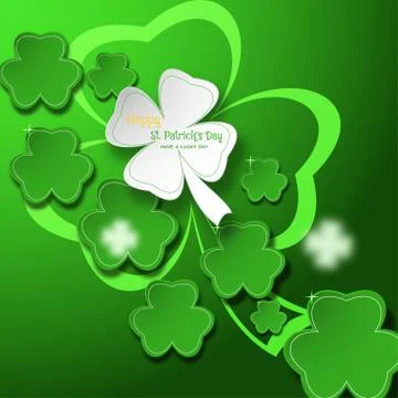 Vector abstract gradient green background for Happy St. Patrick's Day with .. Stock Illustration
