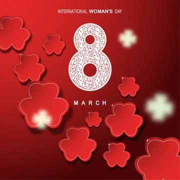 Vector abstract gradient red background for International Woman's Day 8 of .. Stock Illustration