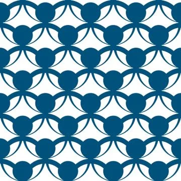 Vector abstract graphic design. Blue circles seamless pattern. Trendy vector Stock Illustration