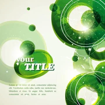 Vector abstract green background with bubbles and sparkles Stock Illustration