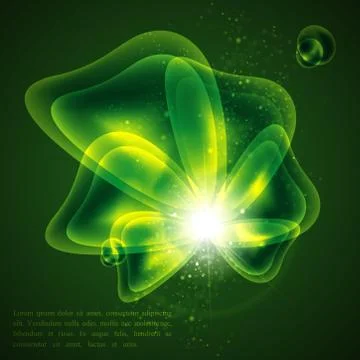 Vector abstract green background with shiny bubbles Stock Illustration