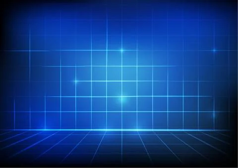 Vector : Abstract grid on blue background Stock Illustration