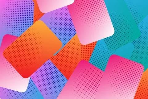 Vector Abstract Half-Tone colourful shapes on shaded Backgrounds Stock Illustration