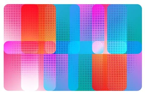 Vector Abstract Half-Tone colourful shapes on shaded Backgrounds Stock Illustration