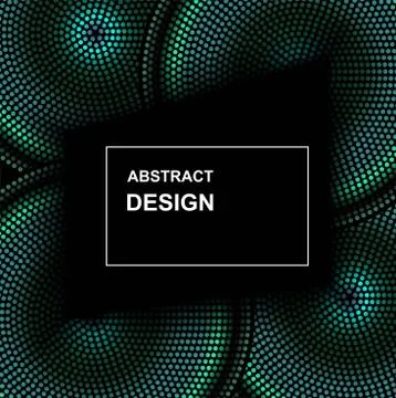 Vector abstract halftone circle frame. Abstract dotted gradient logo design e Stock Illustration