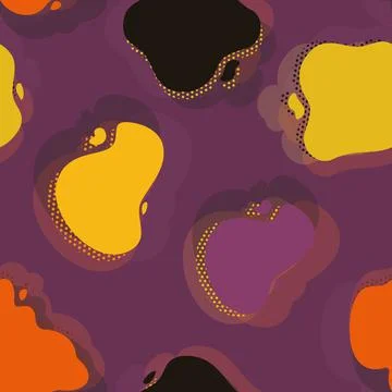 Vector Abstract Halloween Fluid Dripping Shapes seamless pattern background Stock Illustration