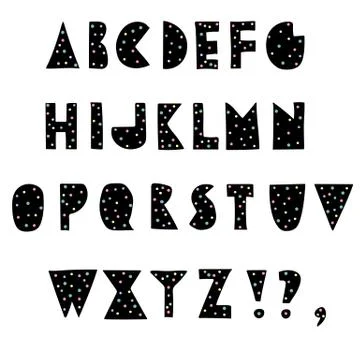 Vector abstract hand drawn alphabet. Stock-Illustration