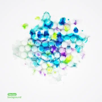 Vector abstract hand drawn paint background, stain watercolors colors wet on  Stock Illustration