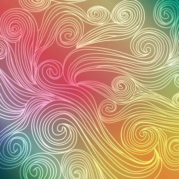 Vector abstract hand-drawn pattern with waves. Wavy background. Illustrazione stock