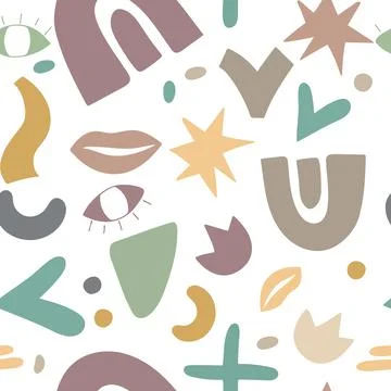 Vector abstract hand drawn pattern, contemporary style Stock Illustration