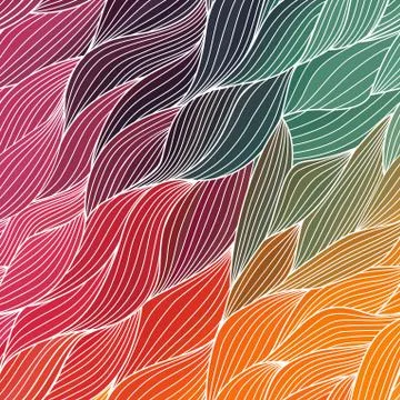 Vector abstract hand-drawn waves texture, wavy background. colorful waves bac Illustrazione stock