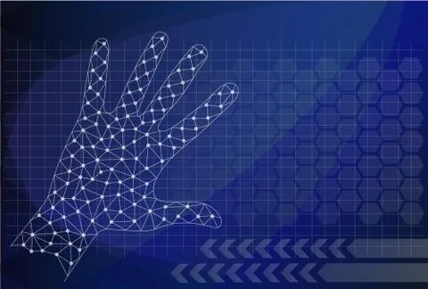Vector abstract hand, future technology background Stock Illustration