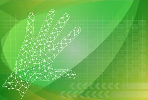 Vector abstract hand, future technology background Stock Illustration