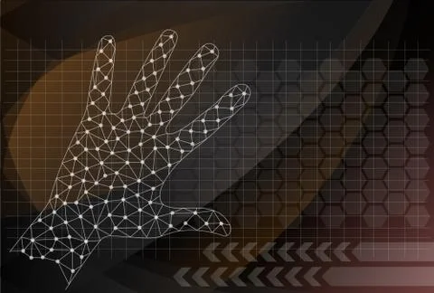 Vector abstract hand, future technology background Stock Illustration