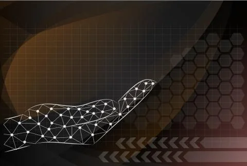 Vector abstract hand, future technology background Stock Illustration