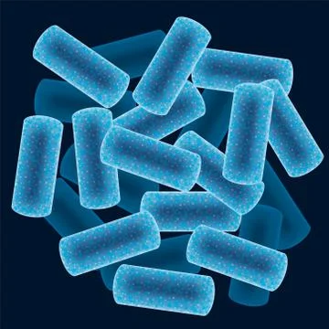 Vector abstract health blue background with microbes Stock Illustration