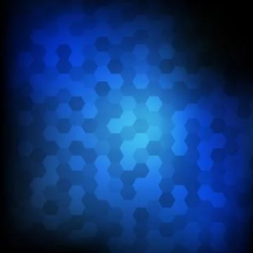Vector : Abstract Hexagon on blue background Stock Illustration