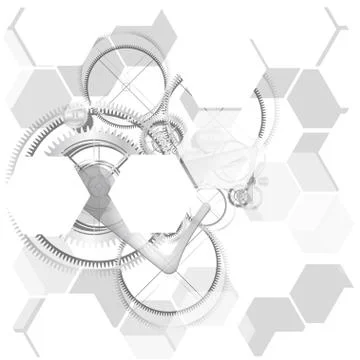 Vector abstract hexagonal technology gear background Stock Illustration