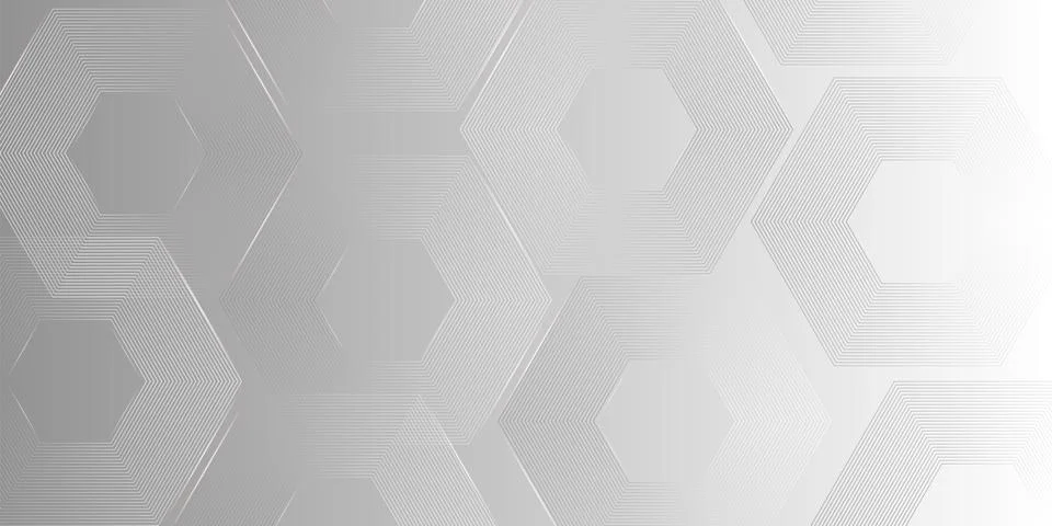 Vector abstract hexagonal white and gray background. Smooth hexagon line back Stock Illustration