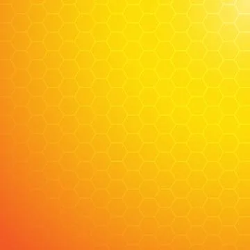 Vector : Abstract hexagons on yellow background Stock Illustration