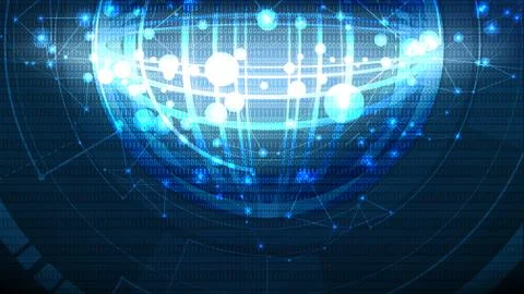 Vector abstract high technological global cell background Stock Illustration