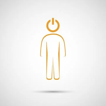 Vector abstract human contour button to play Stock Illustration