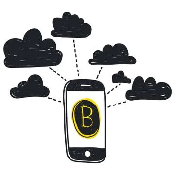 Vector abstract illustration bitcoin technology Stock Illustration