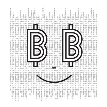 Vector abstract Illustration. Bitcoin technology Stock Illustration