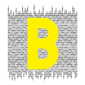 Vector abstract Illustration. Bitcoin technology Stock Illustration