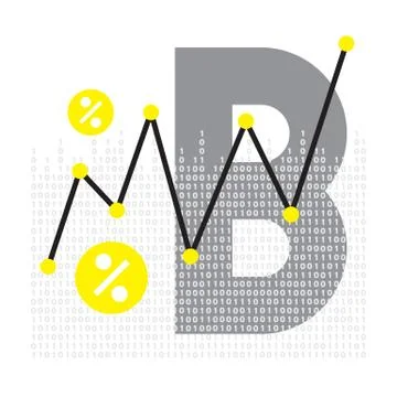 Vector abstract Illustration. Bitcoin technology Stock Illustration