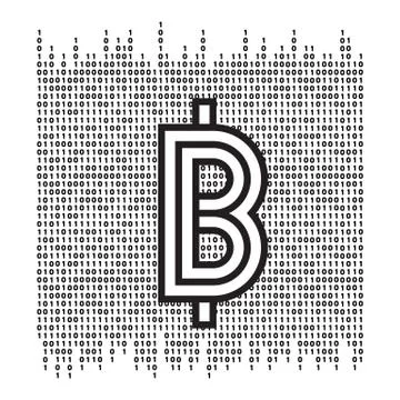 Vector abstract Illustration. Bitcoin technology Stock Illustration