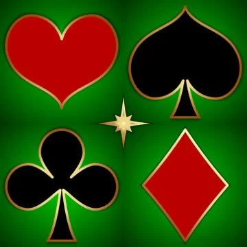 Vector abstract illustration of game cards suits Stock Illustration