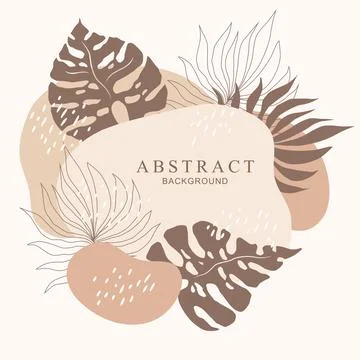 Vector abstract illustration with hand drawn plants and shapes isolated on .. Stock Illustration