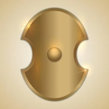Vector abstract illustration of old gold Greek shield Stock Illustration
