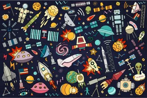 Vector abstract illustration of space. Stock Illustration