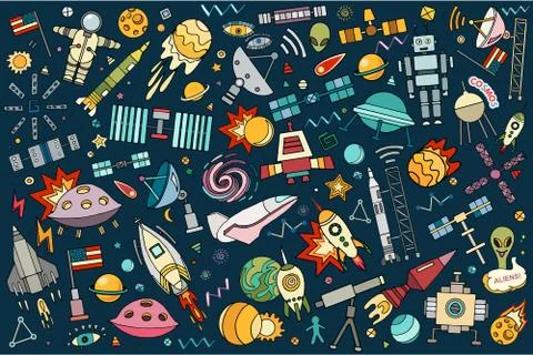 Vector abstract illustration of space. Illustrazione stock