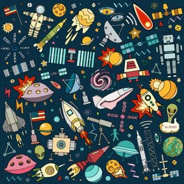 Vector abstract illustration of space. Stock Illustration