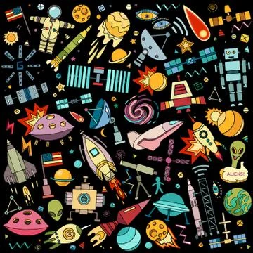 Vector abstract illustration of space. Stock Illustration