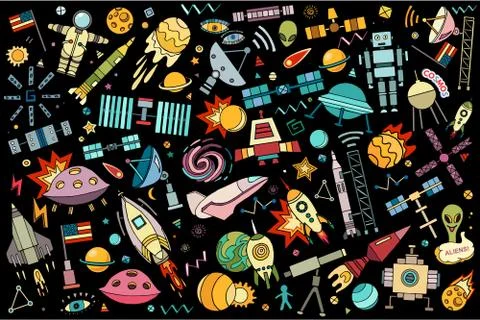 Vector abstract illustration of space. Stock Illustration