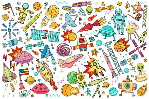 Vector abstract illustration of space. Stock Illustration