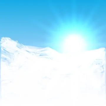 Vector abstract illustration of sun shining above the clouds Illustrazione stock