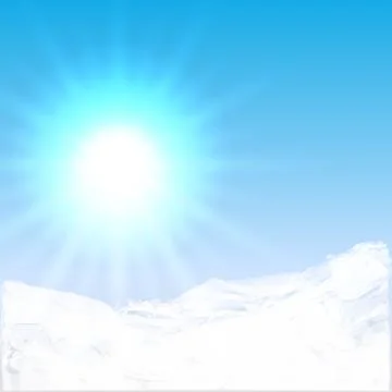 Vector abstract illustration of sun shining above the clouds Stock Illustration