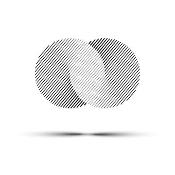 Vector abstract infinite circles. Black line logo design element. Stock Illustration